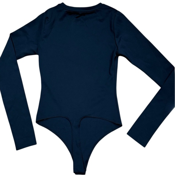 Good American Sz XS Black Bodysuit Scuba Crew Minimalist Classic Long sleeve New - Picture 5 of 7